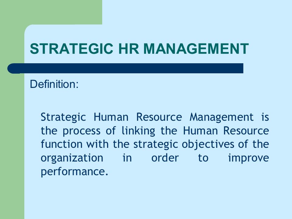 The role of HR in strategic planning